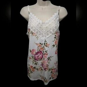 BiBi White Floral Lace Camisole